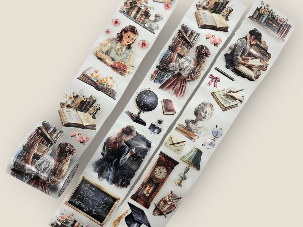 CoraCreaCrafts Light Academia Transparent Tape