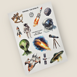CoraCreaCrafts Sticker Sheet - Going to Space