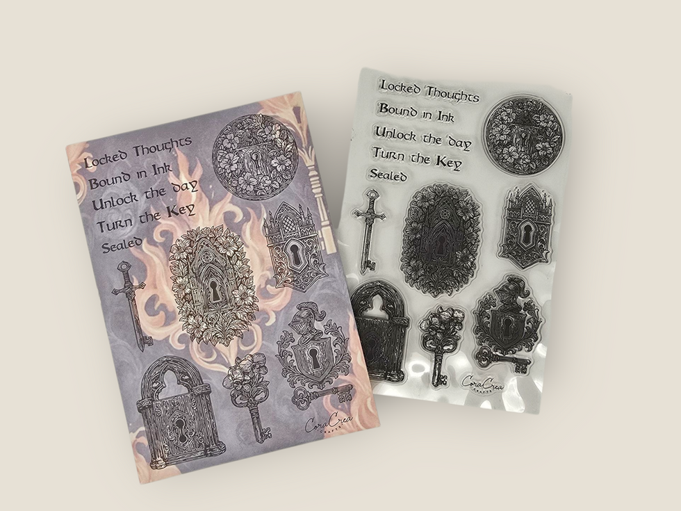 CoraCreaCrafts Lock & Key Clear Stamps