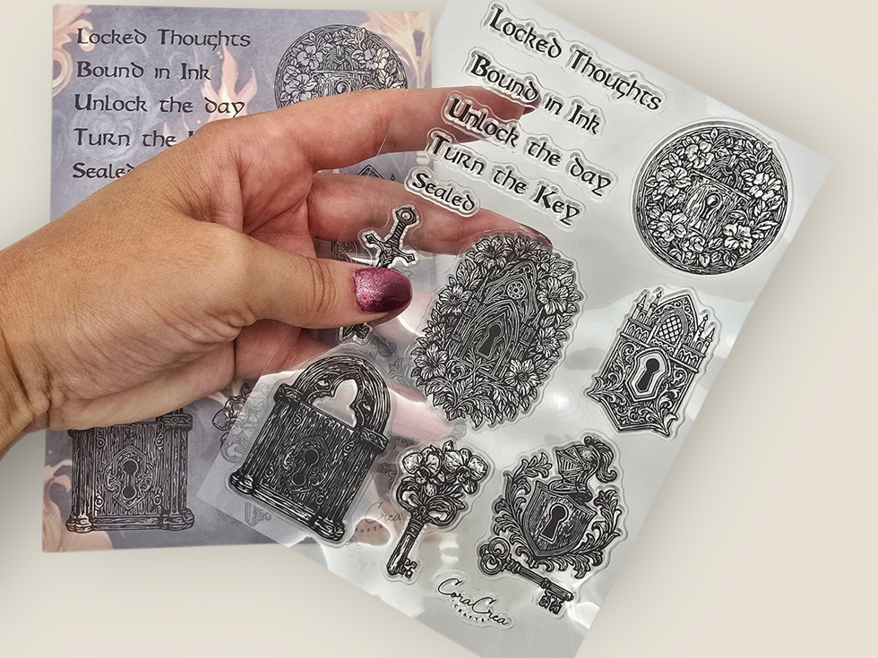 CoraCreaCrafts Lock & Key Clear Stamps