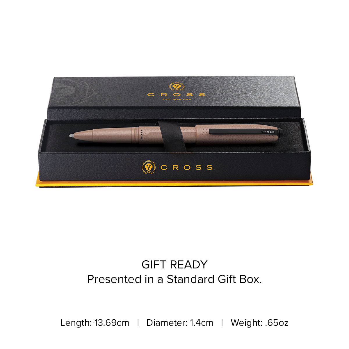 Prism Mocha Ballpoint Pen - gift box and specs