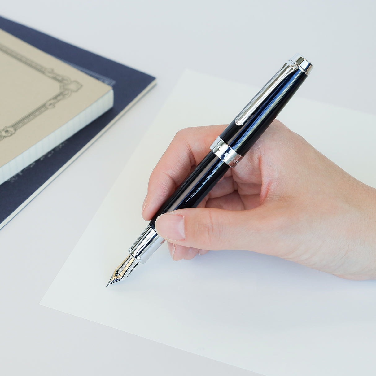 The Sailor Pro Gear Anchor Fountain Pen - Blue Dawn w/ Silver Trim
