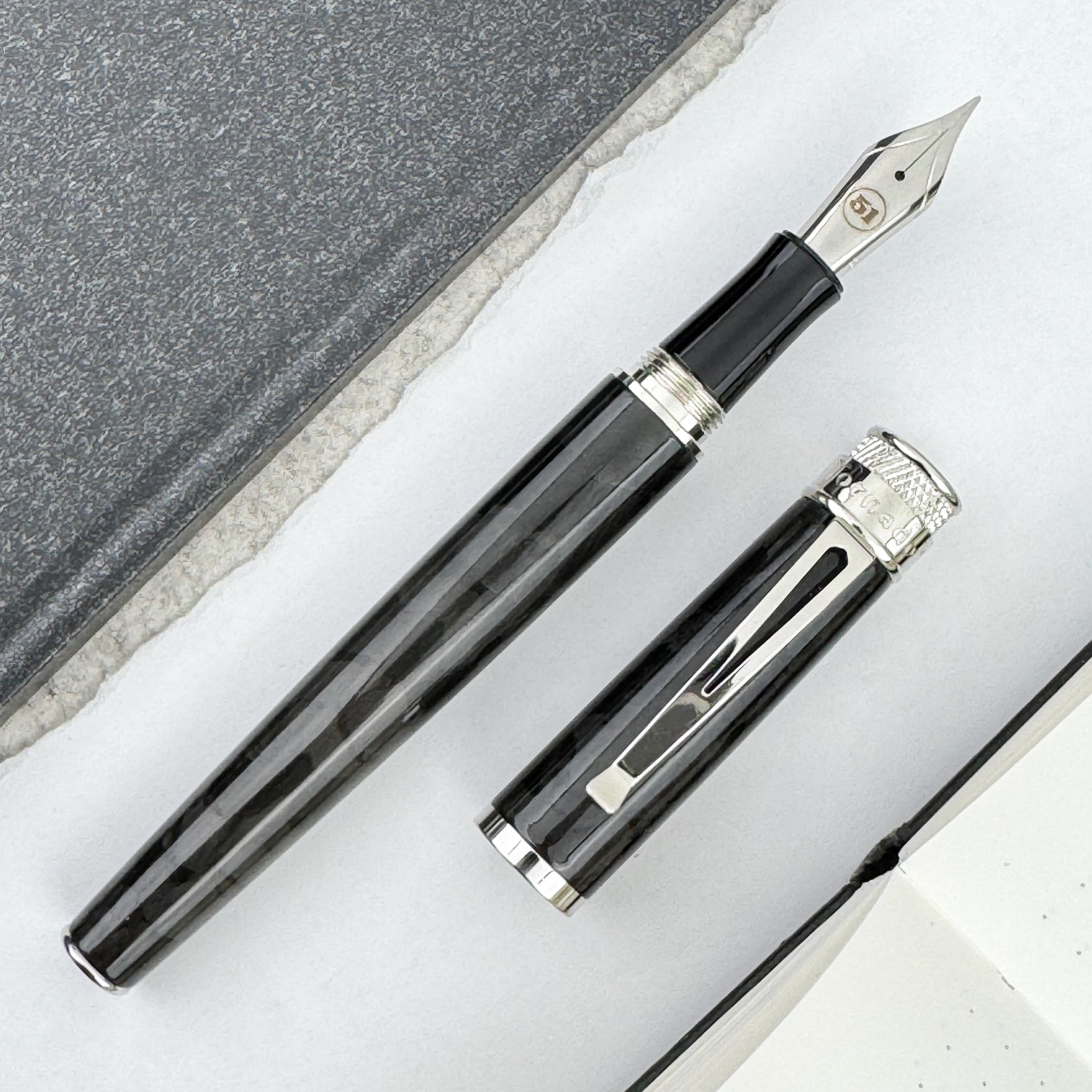 Retro 51 Forged Carbon Fiber Block Fountain Pen