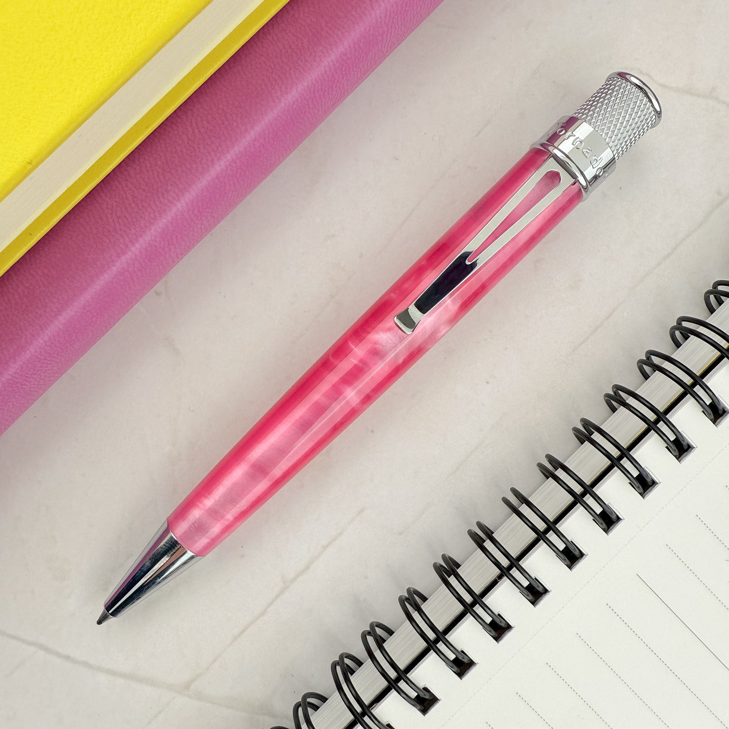 Retro 51 Vault Tornado Acrylic Rollerball Pen - Pink Cotton Candy