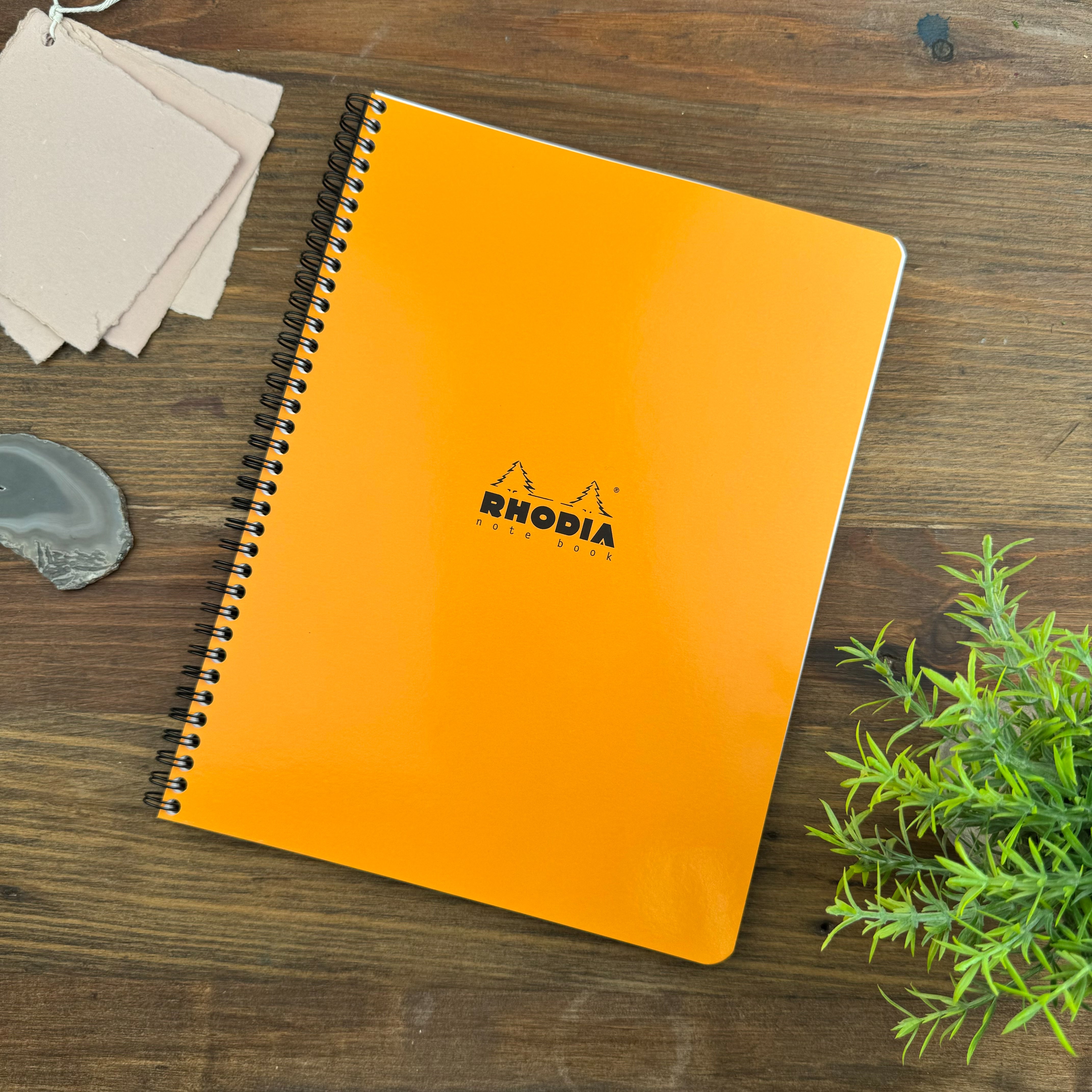 Rhodia Wirebound Notebook - Graph 80 sheets - 9 x 11 3/4 - Orange