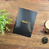 Rhodia Slim Staplebound Notebook - Lined 48 sheets - 6 x 8 1/4 - Black cover