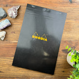 Rhodia Staplebound Notepad - Graph 80 sheets - 8 1/4 x 12 1/2 - Black cover