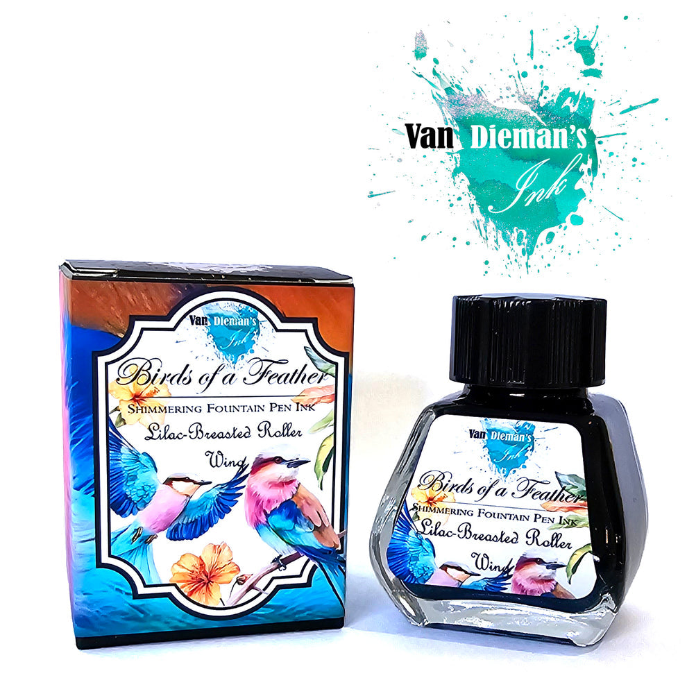 Van Dieman's Birds of a Feather - Lilac-Breasted Roller Wing - 30ml Bottled Ink
