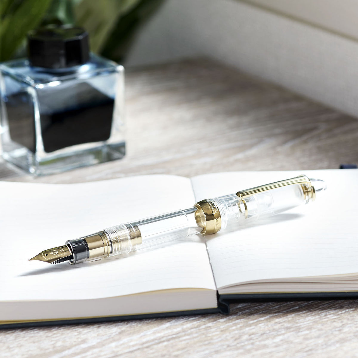 Sailor 1911 Casual L Demonstrator fountain pen on open notebook