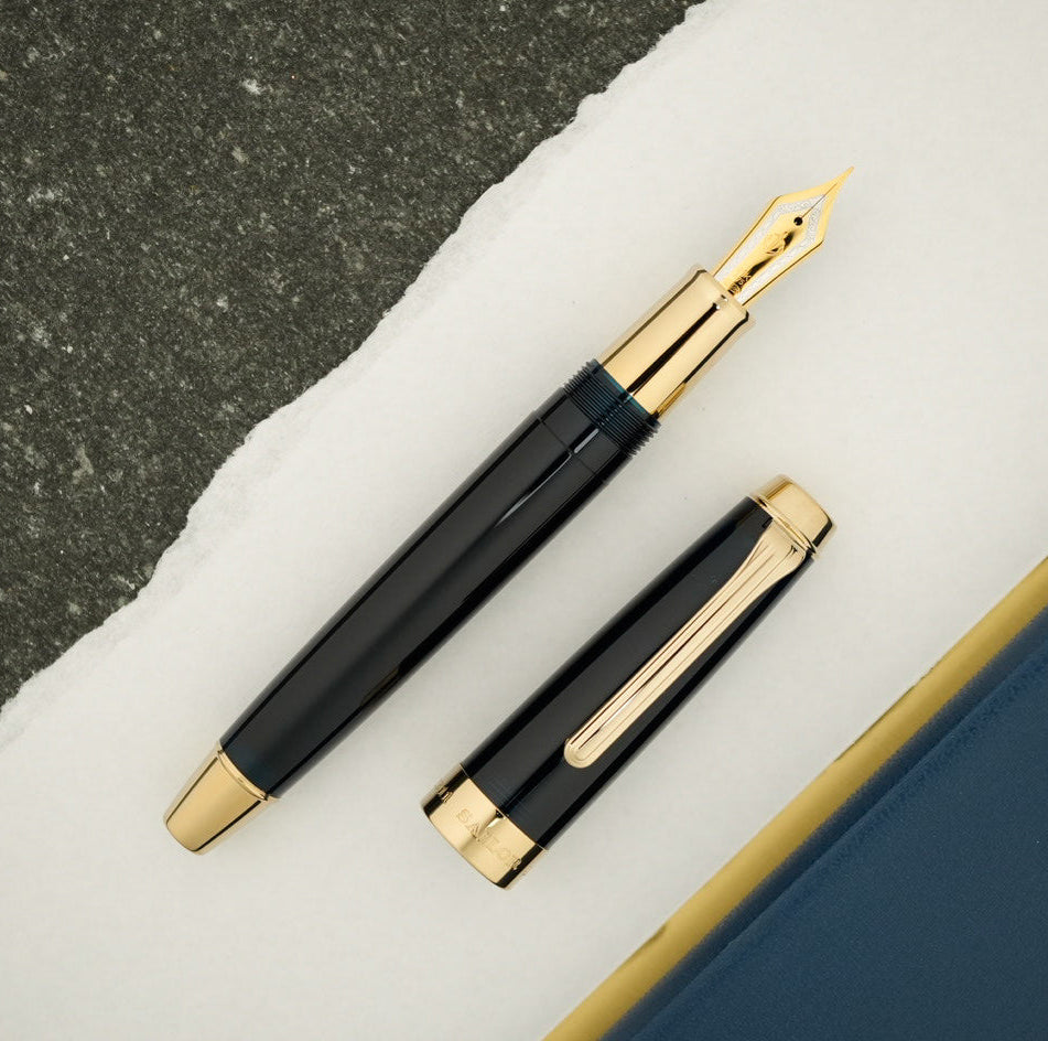 The Sailor Pro Gear Anchor Fountain Pen - Blue Dawn w/ Gold Trim