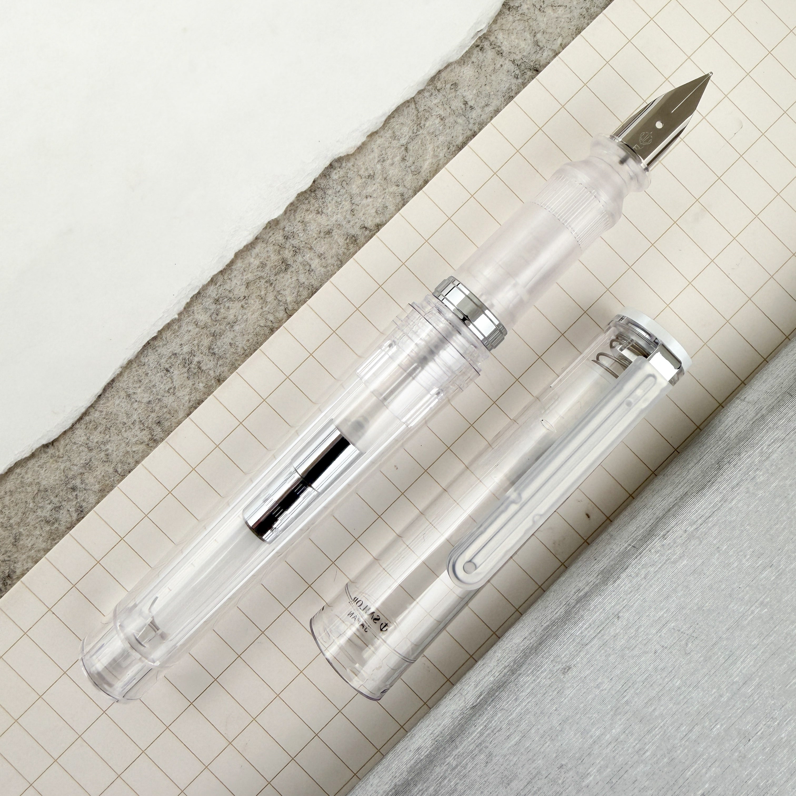 fig London GVラチネ sailor tsunagi コットン100% Sailor Tuzu Glassy Fountain Pen - Crystal White (Limited Edition