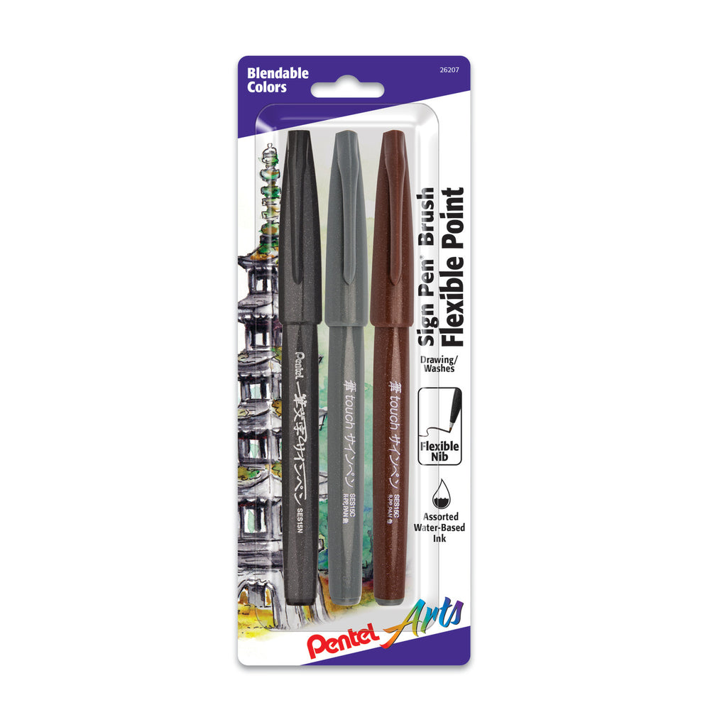 Pentel Brush Pens - The Tale of the Three Inks 