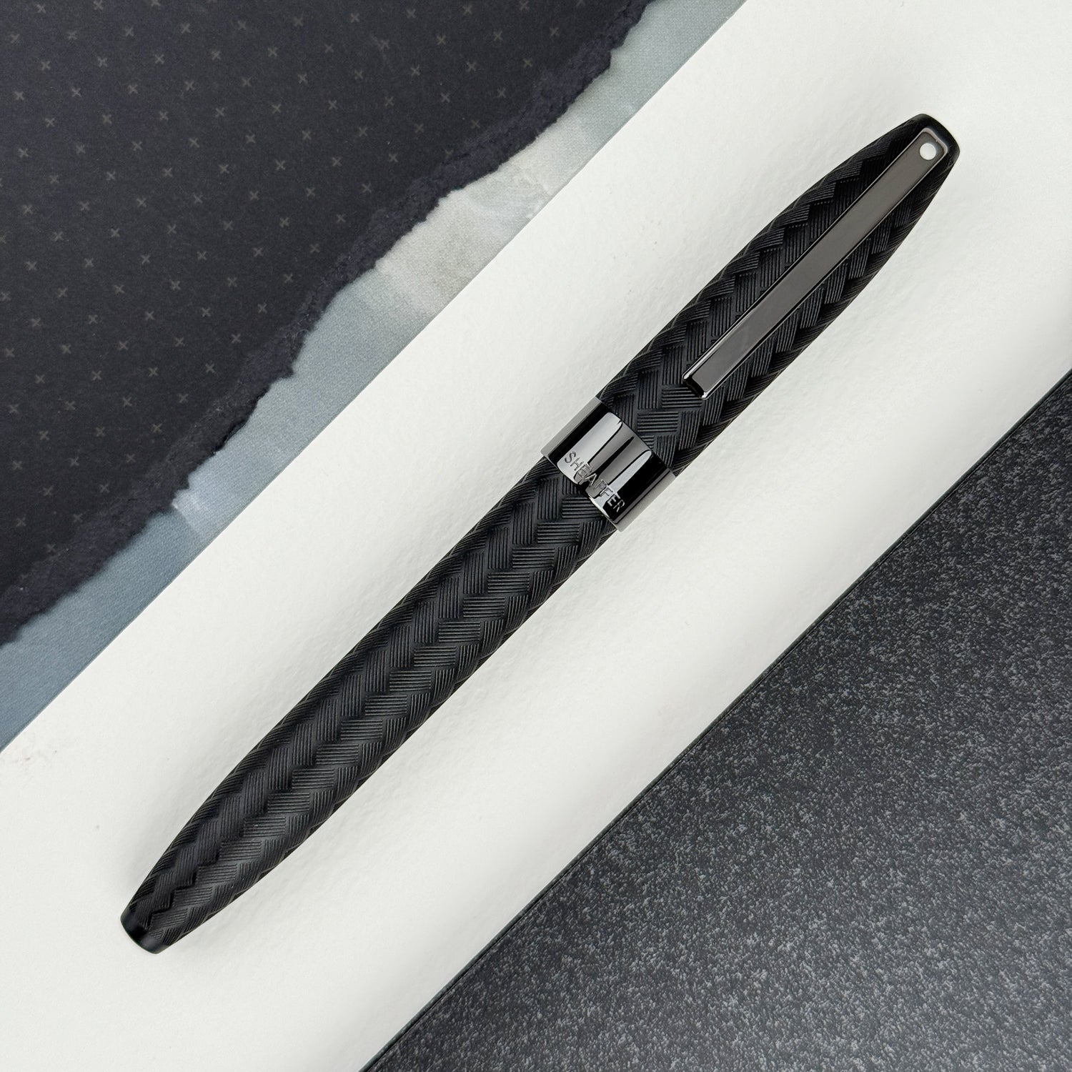 Sheaffer Legacy Chevron Fountain Pen - Matte Black