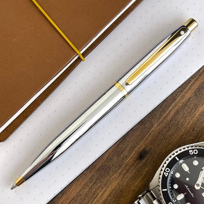 Sheaffer VFM Ballpoint Pen - Chrome w/ Gold