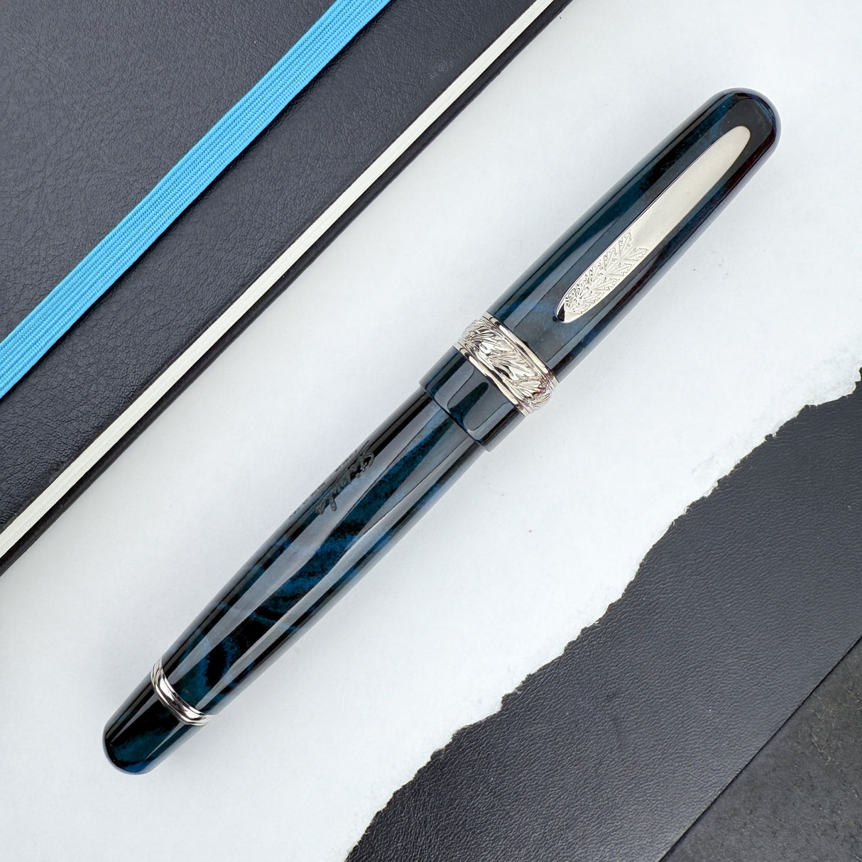 Stipula Etruria Ebonite Fountain Pen - Blue/Black