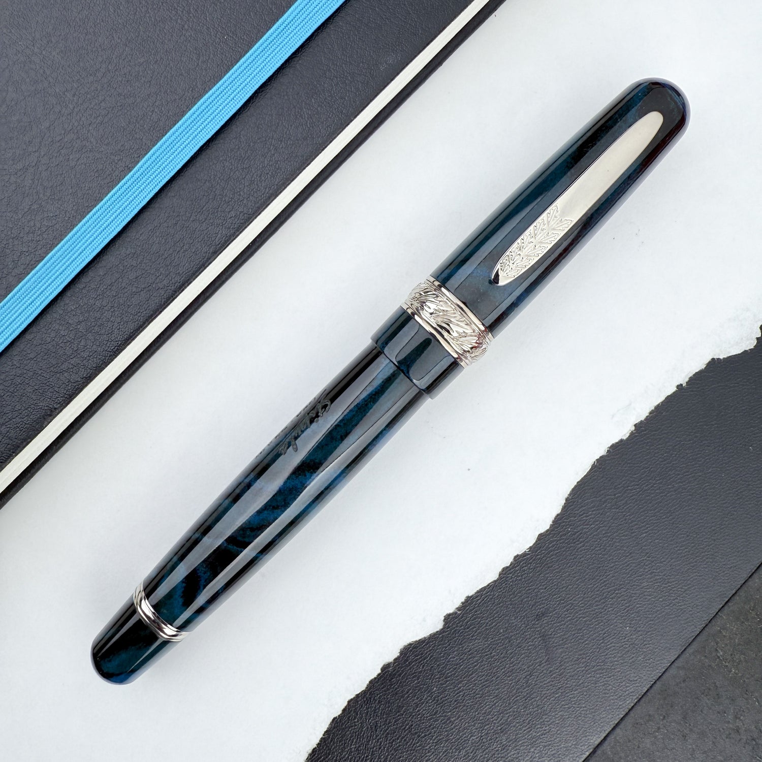 Stipula Etruria Ebonite Fountain Pen - Blue/Black