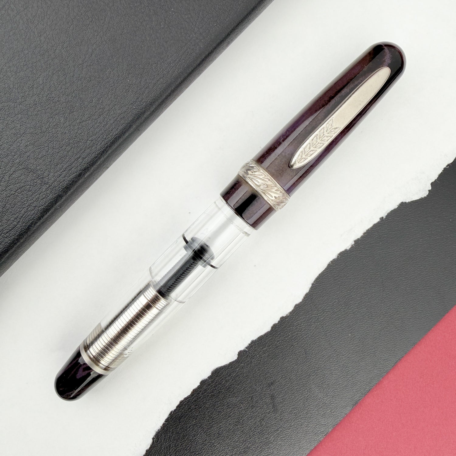 Stipula Etruria Ebonite Fountain Pen - Purple/Black