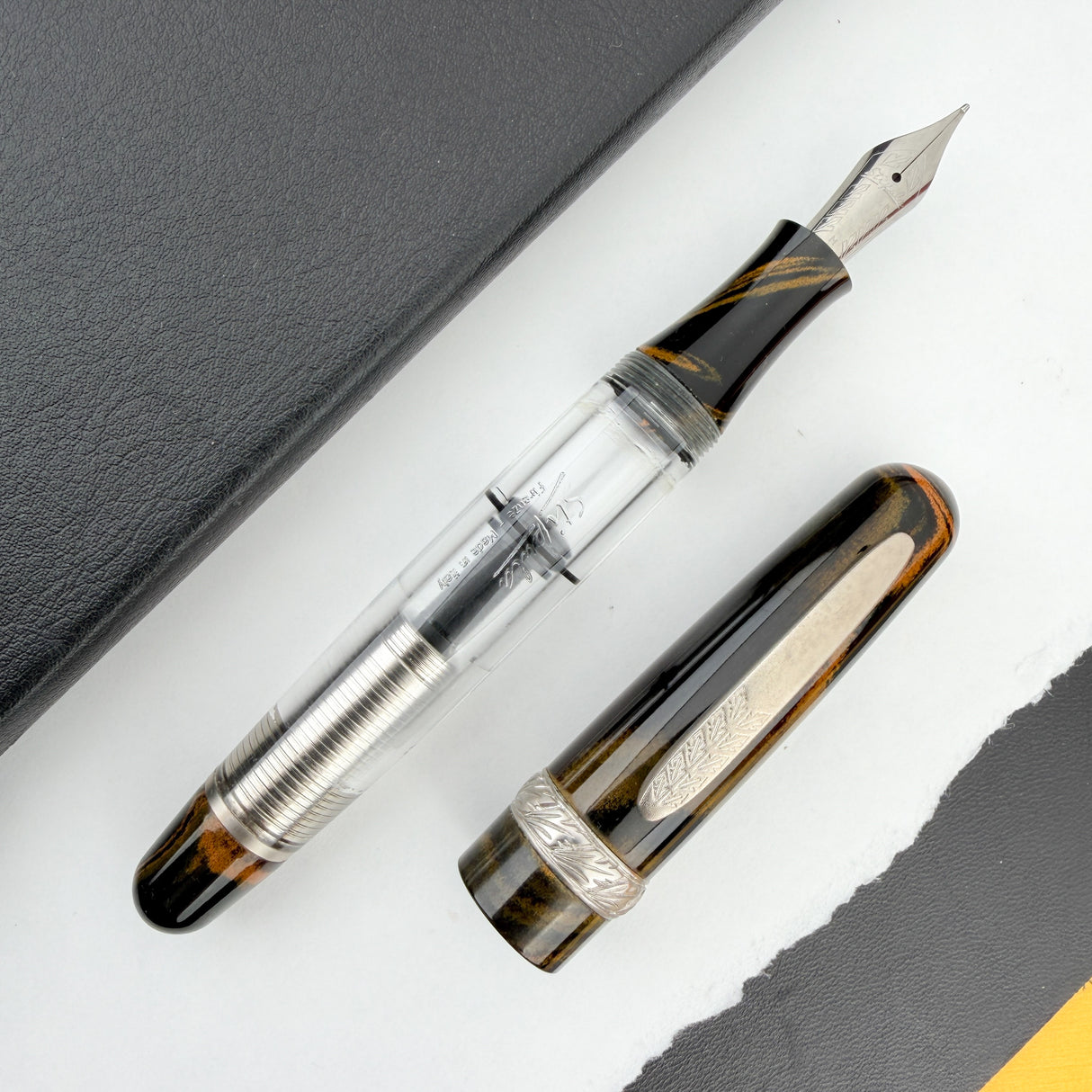 Stipula Etruria Ebonite Fountain Pen - Yellow/Black