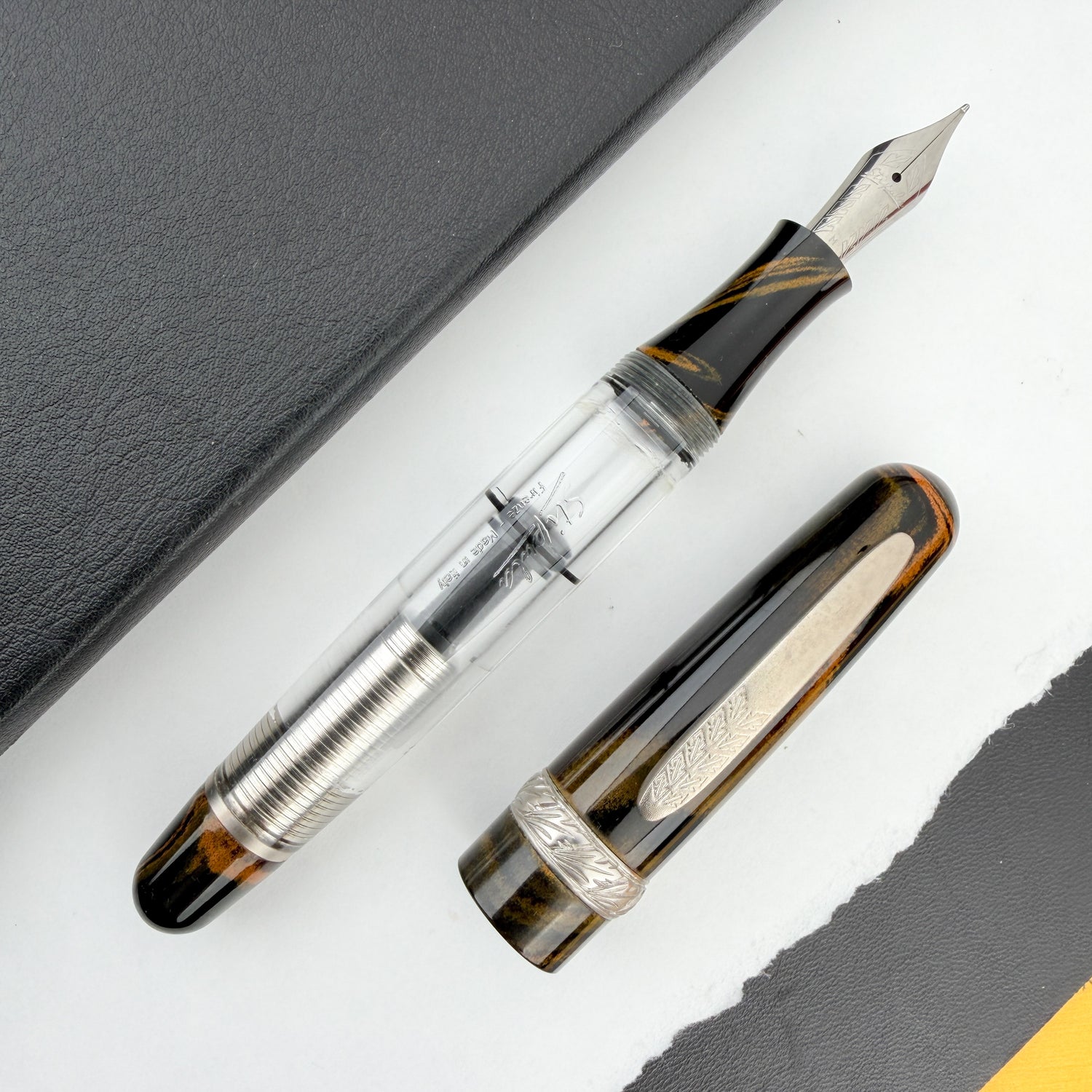 Stipula Etruria Ebonite Fountain Pen - Yellow/Black