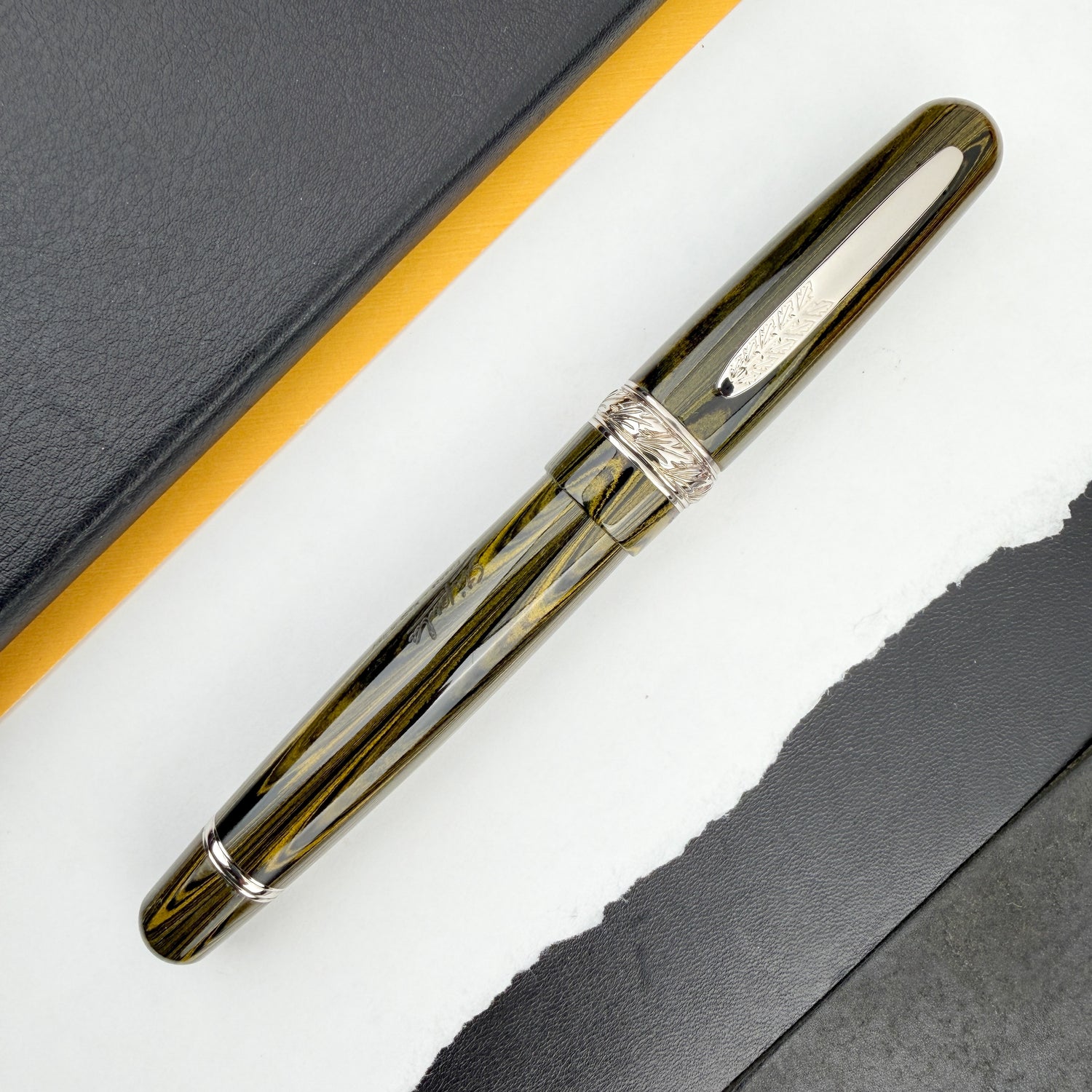 Stipula Etruria Ebonite Fountain Pen - Yellow/Black
