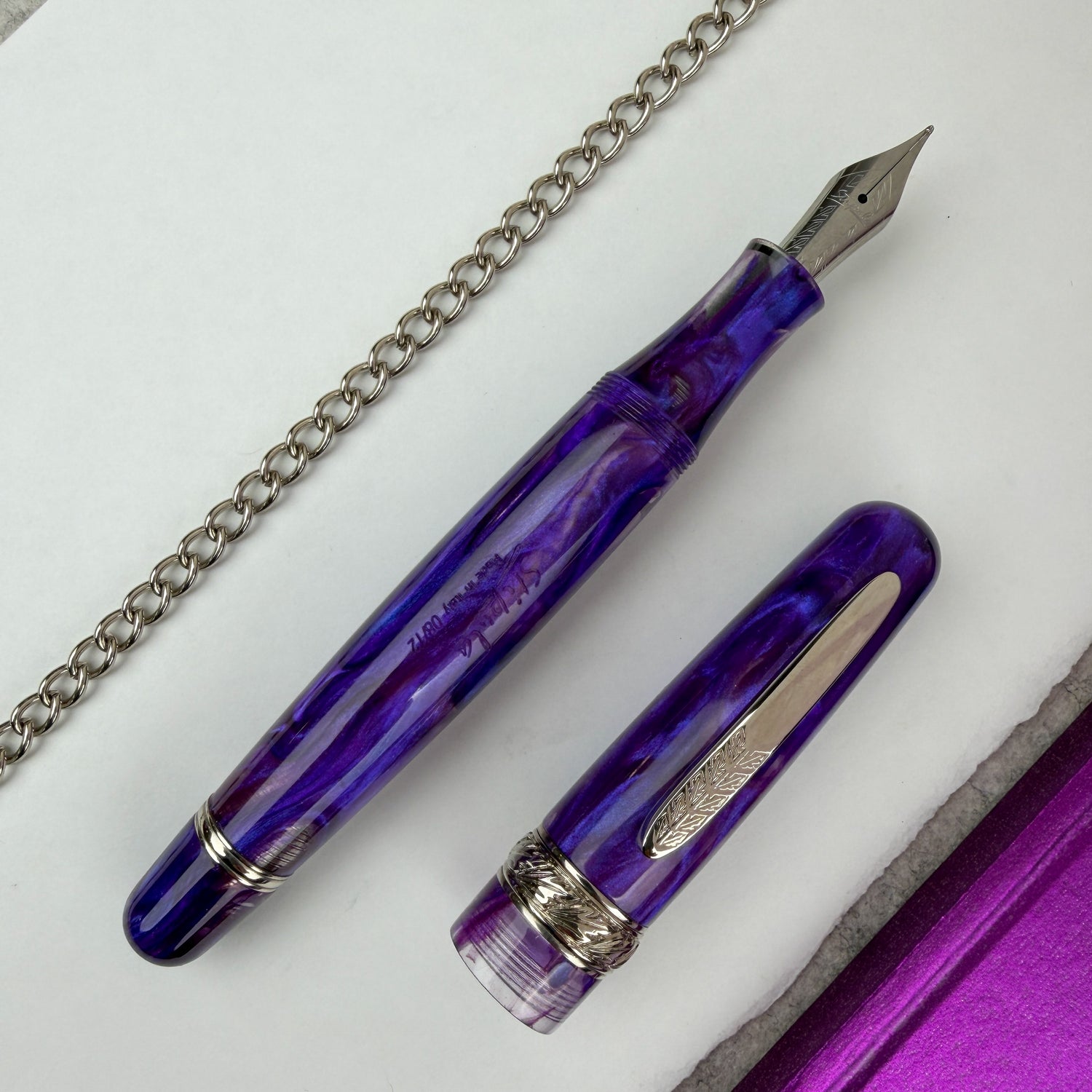 Stipula Etruria Fountain Pen - Purple Explosion