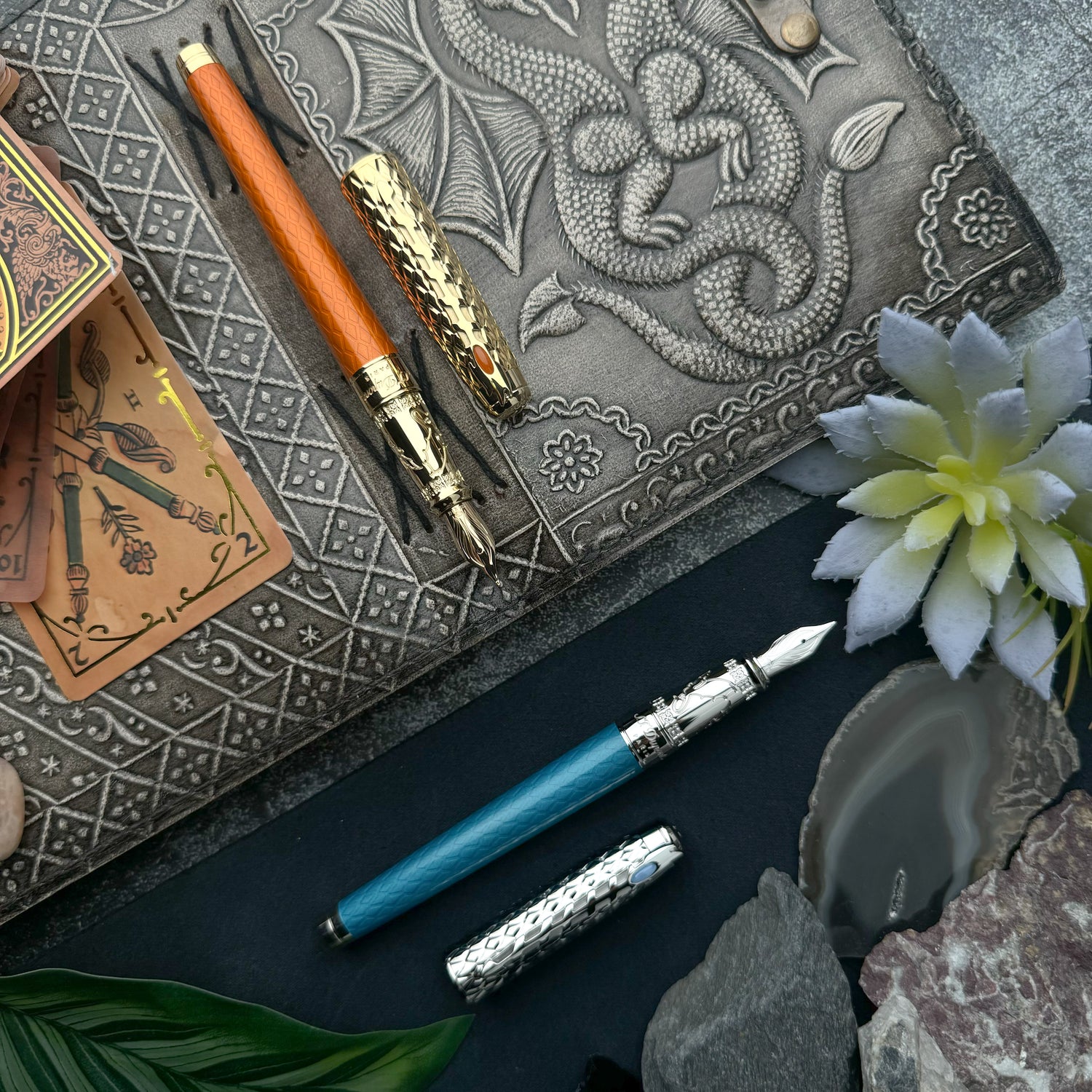 S.T. Dupont Line D Eternity Fountain Pen - Fire Orange (Special Edition)