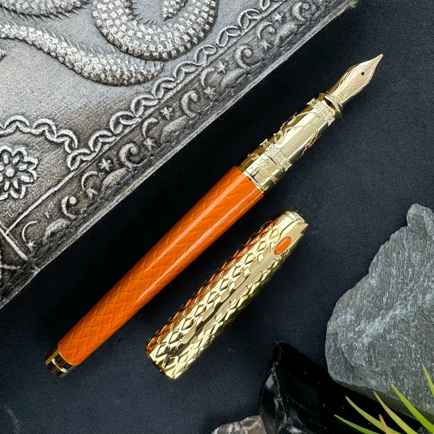 S.T. Dupont Line D Eternity Fountain Pen - Fire Orange (Special Edition)