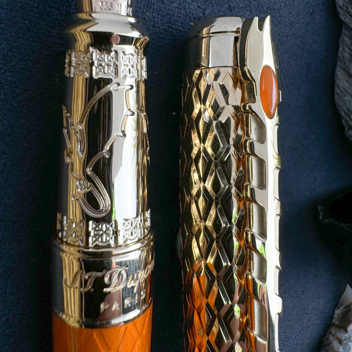 S.T. Dupont Line D Eternity Fountain Pen - Fire Orange (Special Edition)