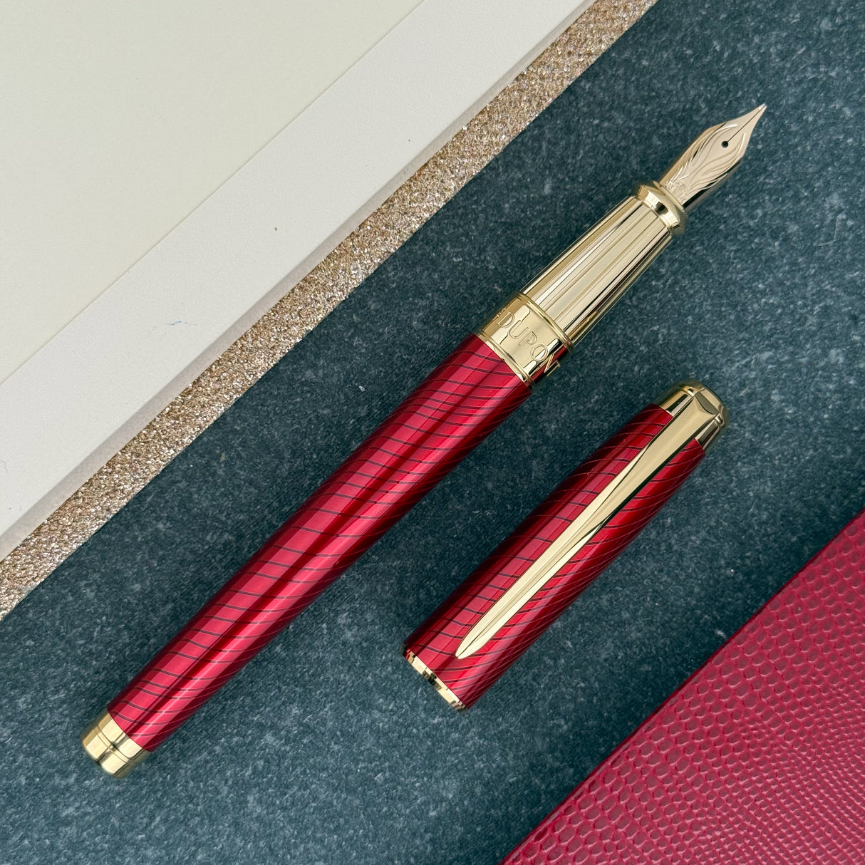 S.T. Dupont Line D Eternity Horsemane Fountain Pen - Red (Limited Edition)