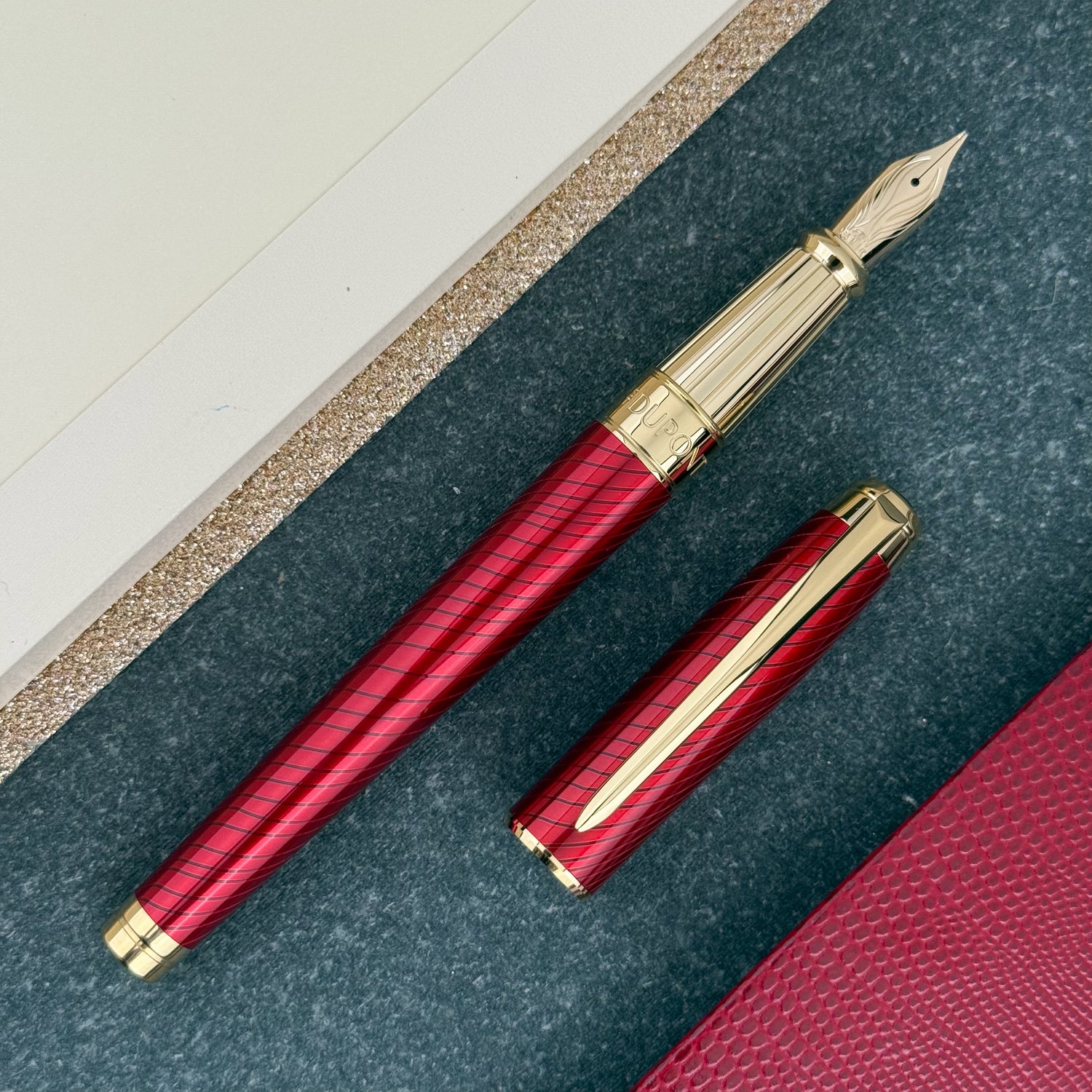 S.T. Dupont Line D Eternity Horsemane Fountain Pen - Red (Limited Edition)