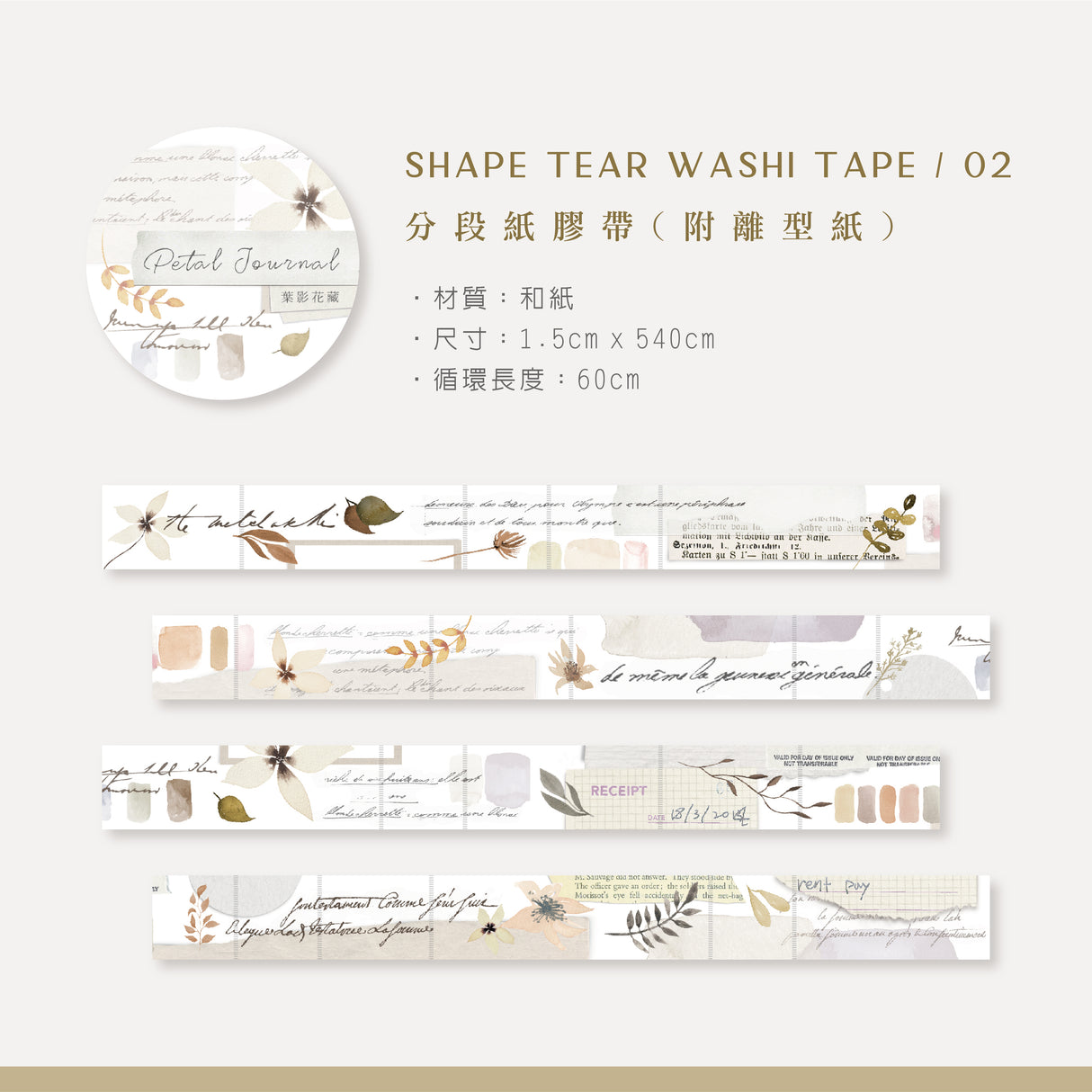 MU Shape Tear Washi Tape 002