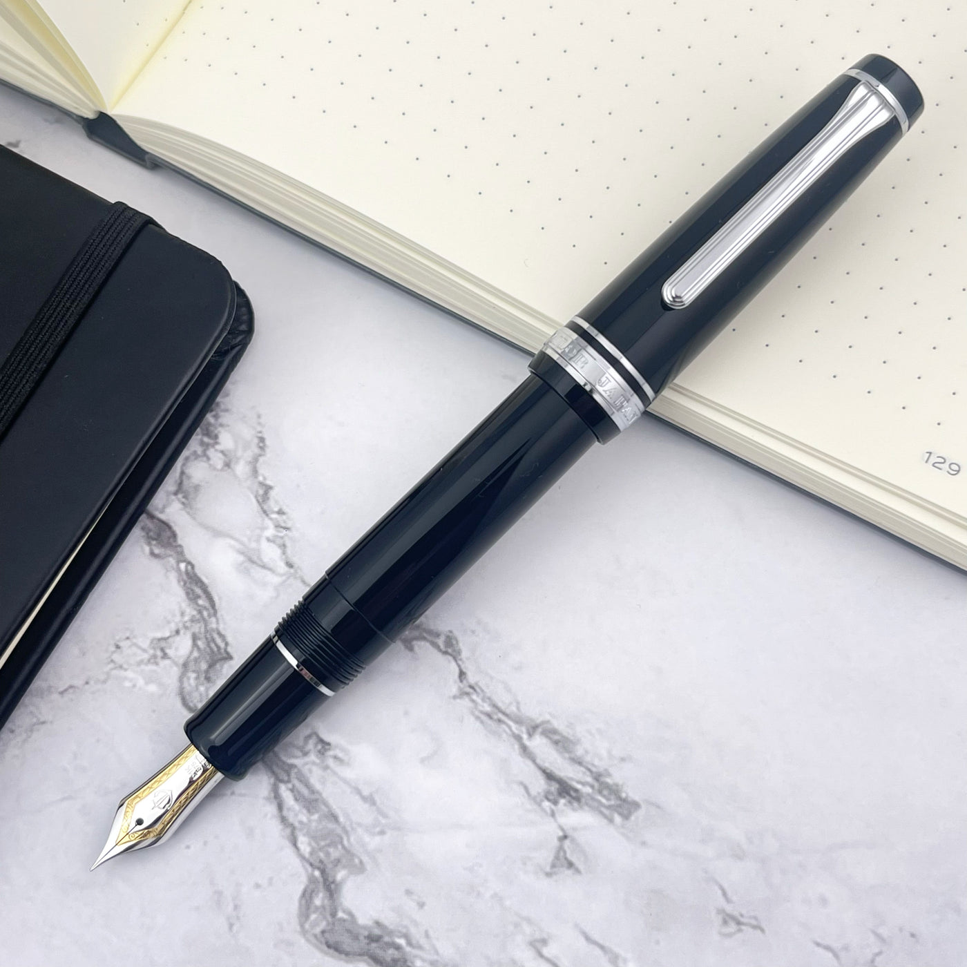 Sailor Pro Gear Fountain Pen - Black w/ Silver | Atlas Stationers