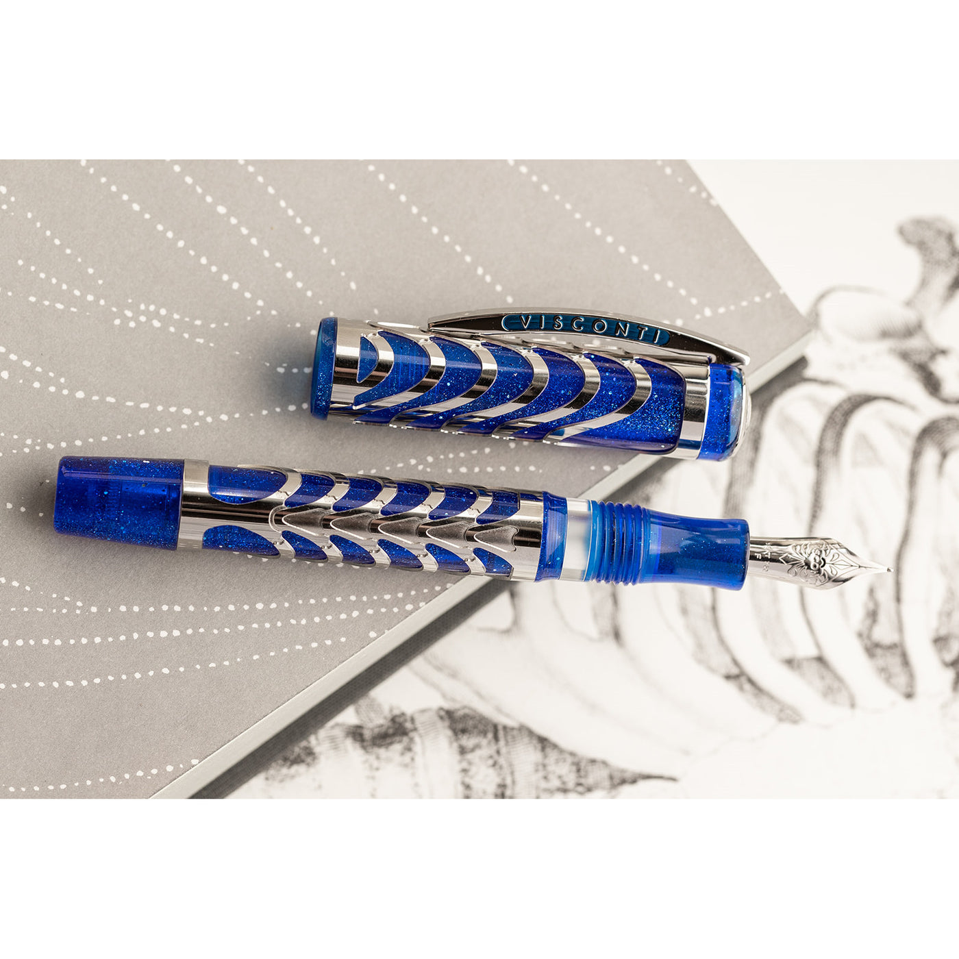 Visconti Skeleton Fountain Pen - Sapphire Blue (Limited Edition)