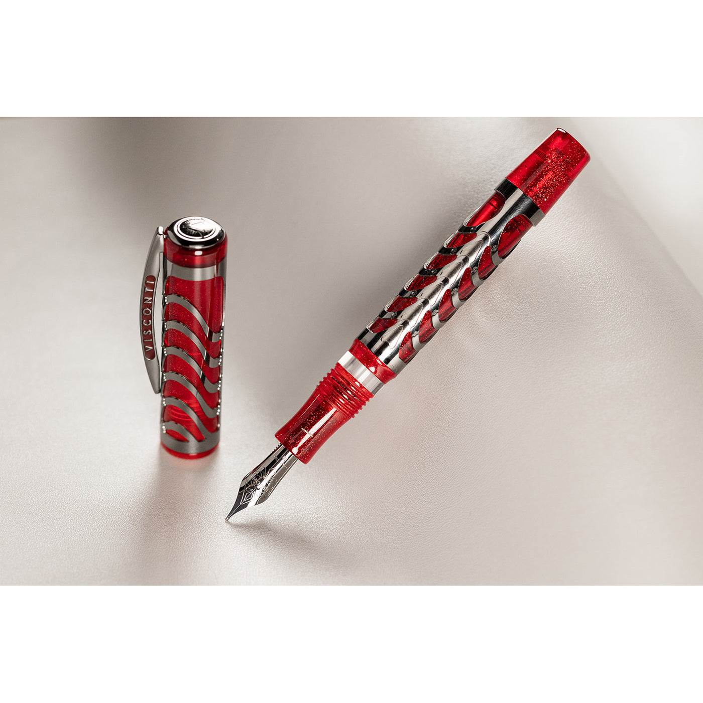 Visconti Skeleton Fountain Pen - Ruby Red (Limited Edition)