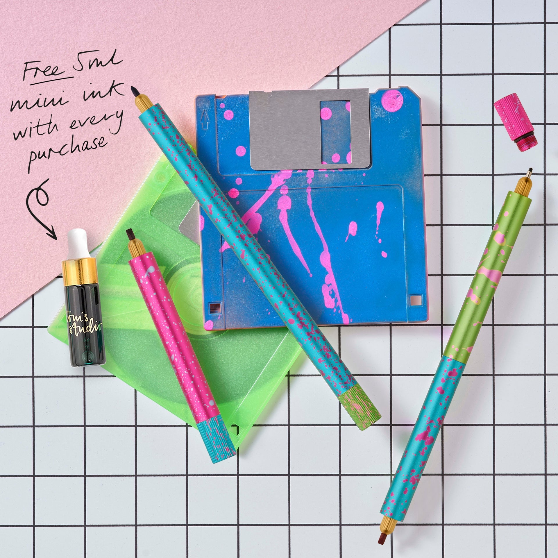 Stylo Multifonction Tom's Studio Lumos Pro - 11 Pointes Rechargeables Pour Dessin Et écriture | Inclus Encre Et Réservoir - 8