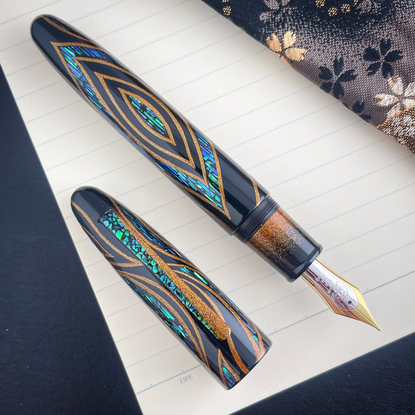 TACCIA Myabi Empress Fountain Pen - Fossils in the Sky - Sunset Peacock (Limited Edition)