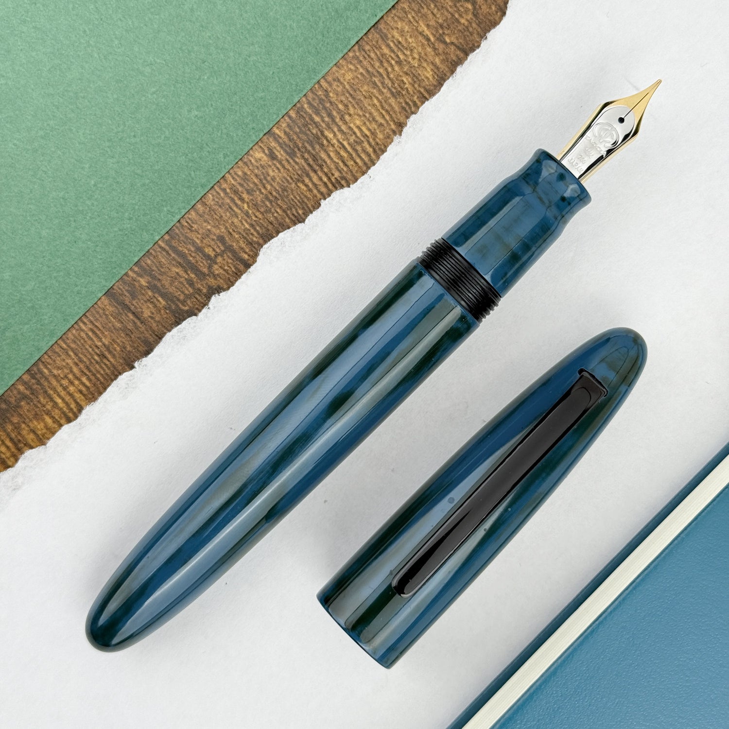 Taccia Miyabi Earth Fountain Pen - Ocean Aodame (Limited Edition)