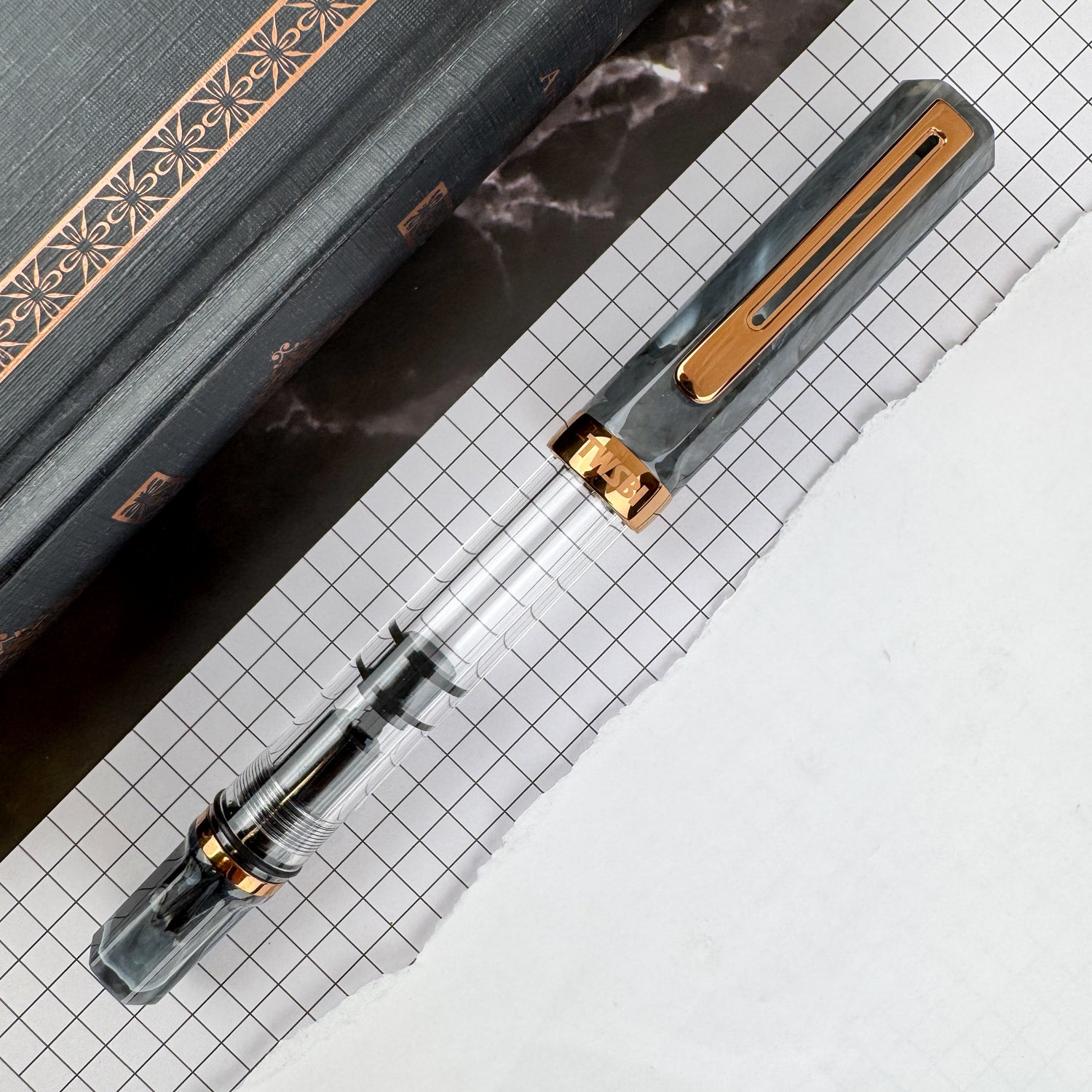 TWSBI Black Marble and Bronze Fountain Pen