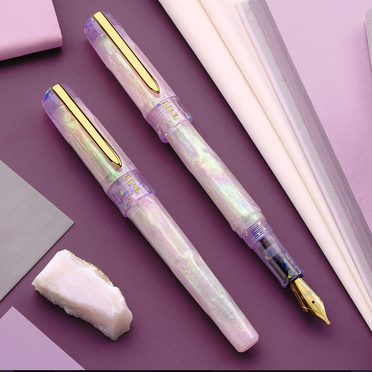 Benu Talisman Fountain Pen -Pink Opal (Limited Edition)