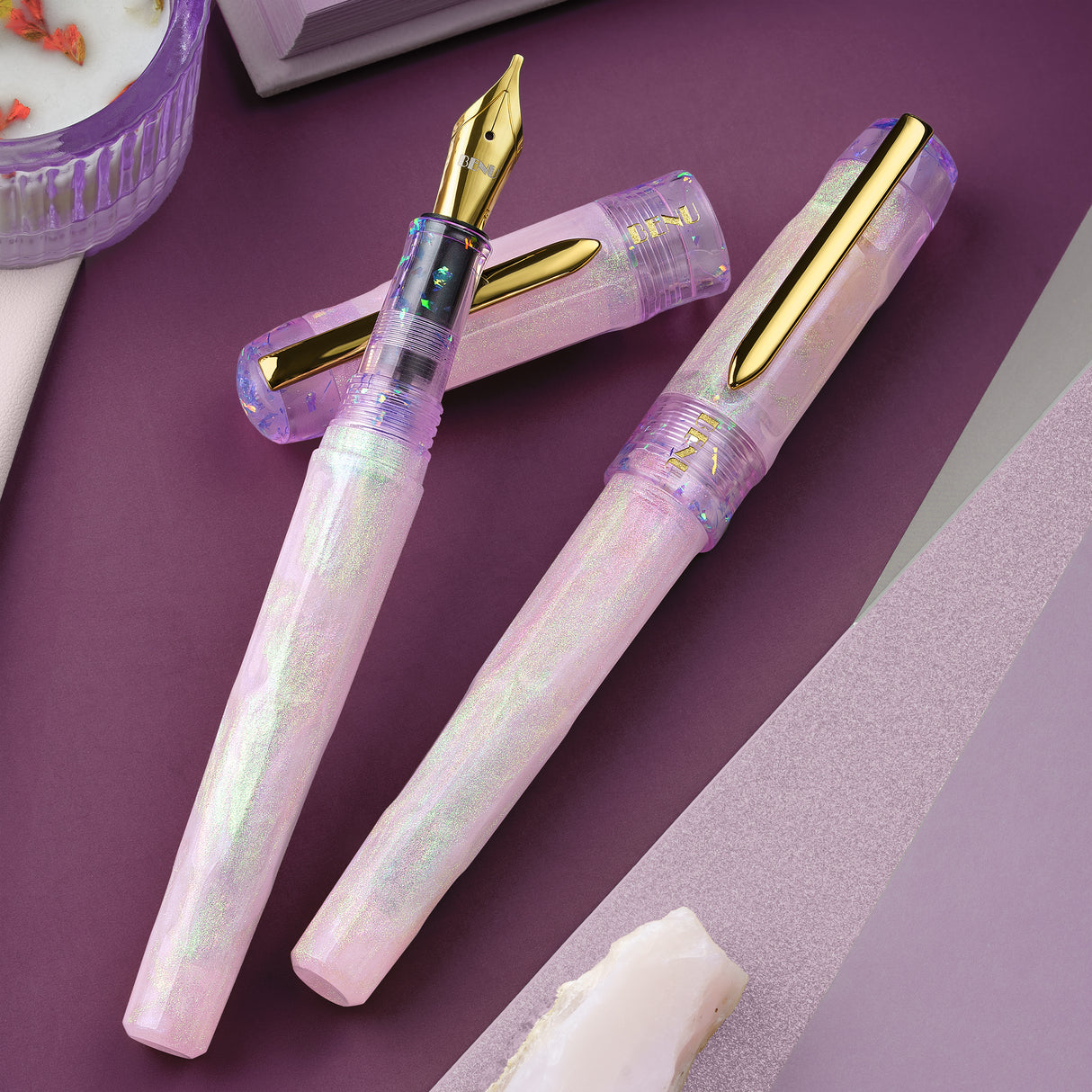 Benu Talisman Fountain Pen -Pink Opal (Limited Edition)