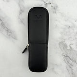Visconti Leather 2 Pen Holder - Black