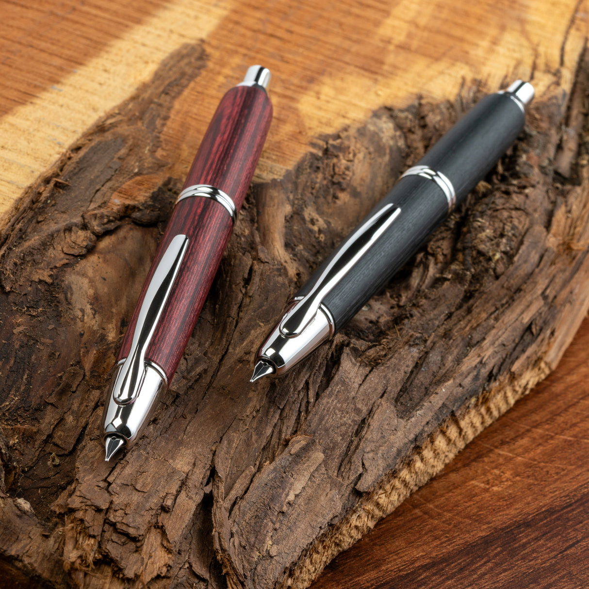 Pilot Vanishing Point Birchwood Fountain Pen - Black