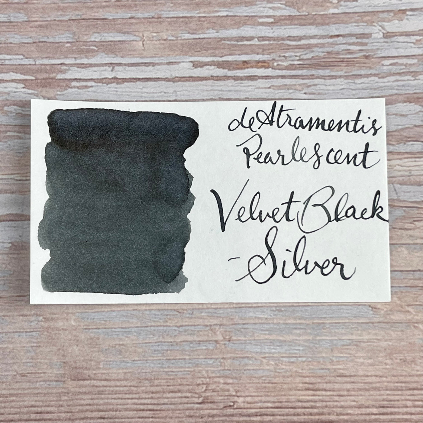 De Atramentis Pearlescent Velvet Black Silver - 45ml Bottled ink