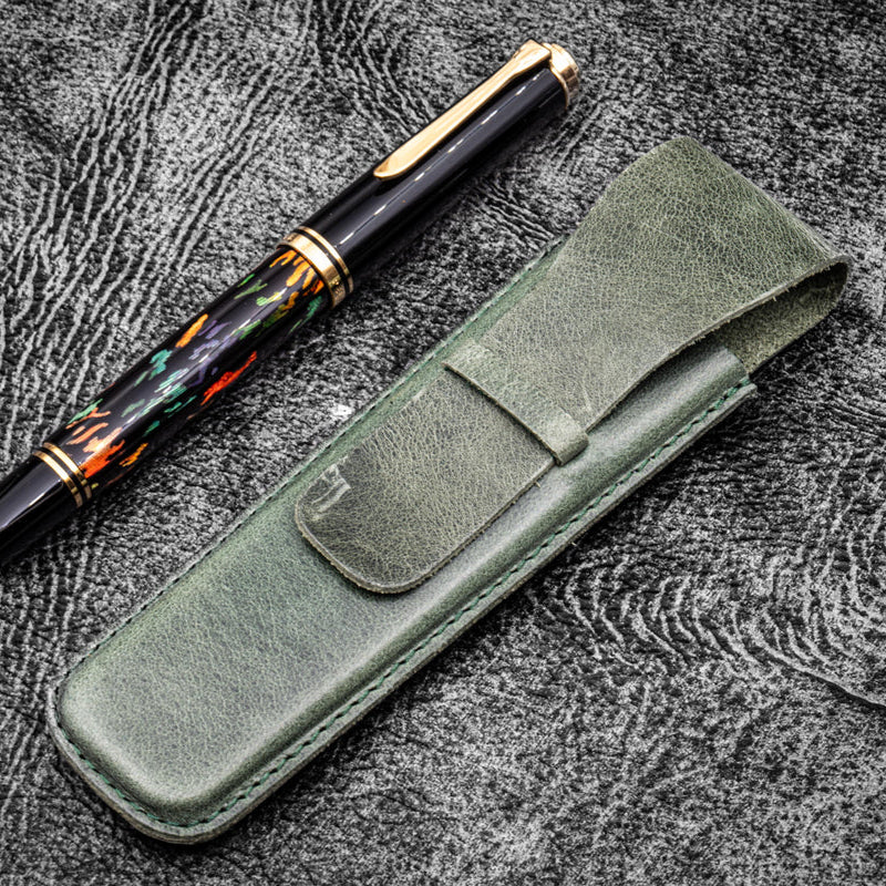 Vintage Slim Leather Pen Sleeve for Single Pen