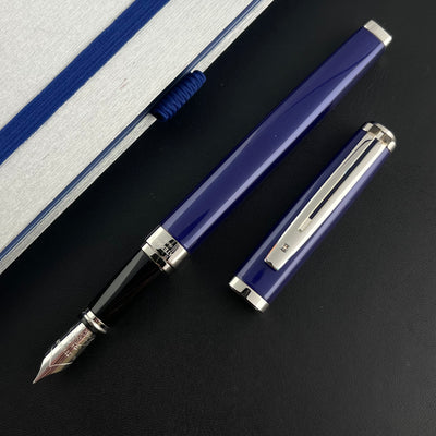 Waterman Exception Slim Fountain Pen - Blue w/ Silver Trim