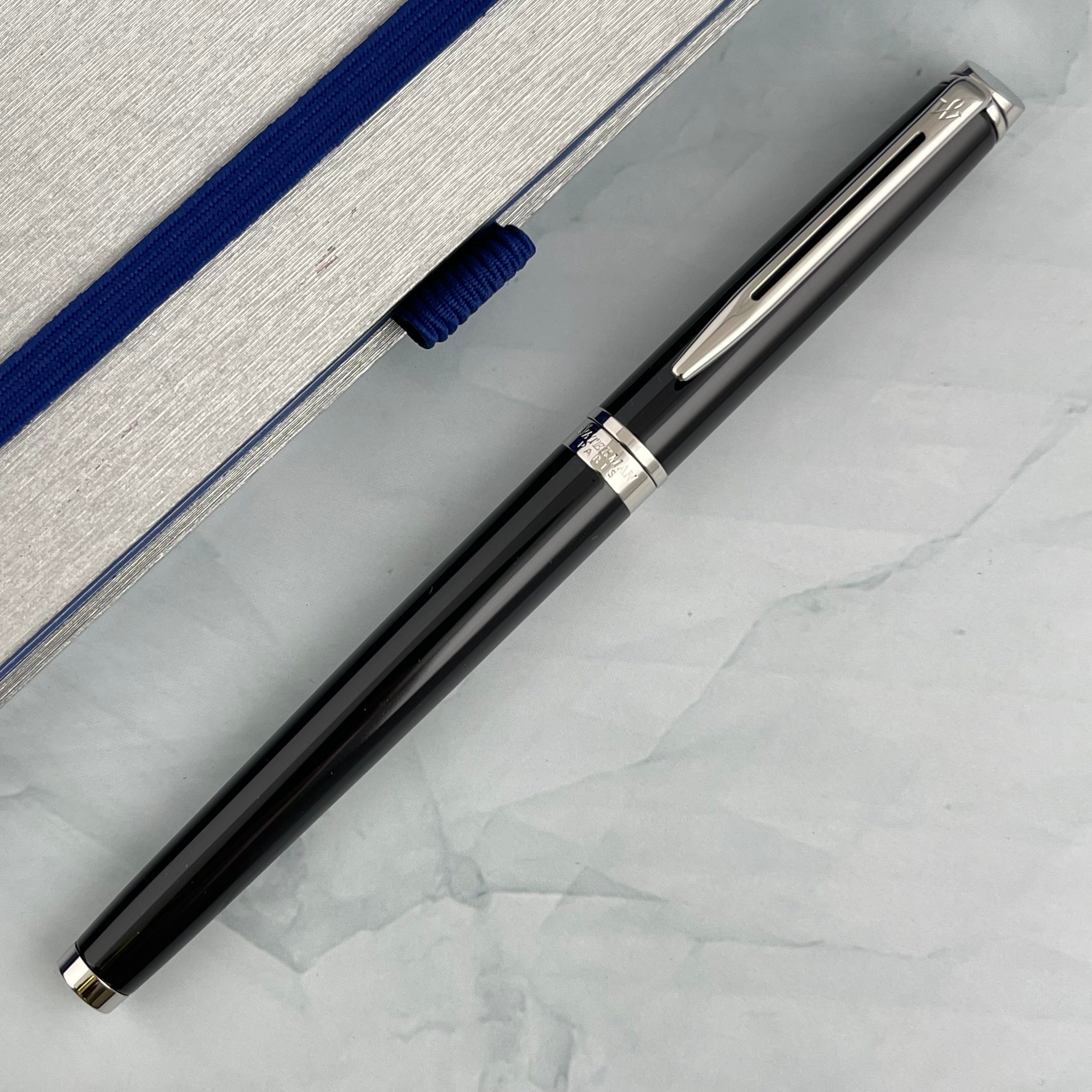 Waterman Hemisphere Fountain Pen - Black w/ Silver Trim – Atlas
