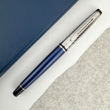 Waterman Expert Deluxe Rollerball Pen - Metallic Blue Lacquer