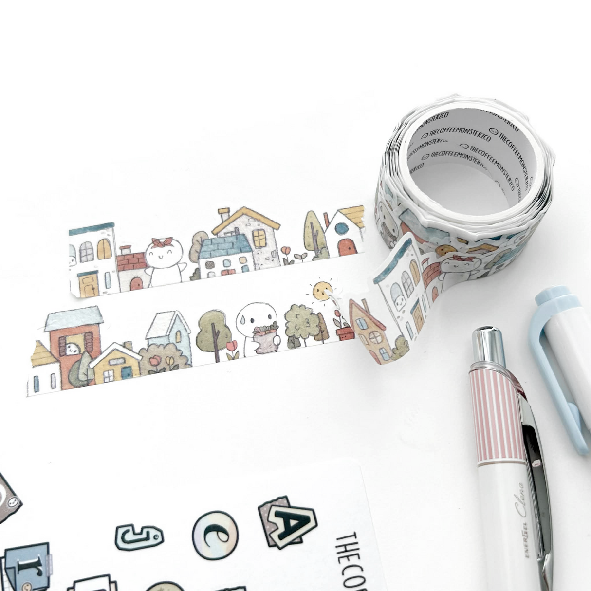 TheCoffeeMonsterzCo Die-Cut Washi Tape - 24mm - A Sunny Neighbourhood