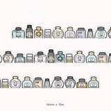 TheCoffeeMonsterzCo Ink Bottle Doodles 3.0 Die-Cut Washi Tape - 14mm