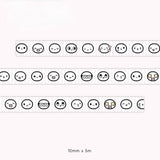 Pink Stripes Emoti Heads Sample Washi Tape - 10mm